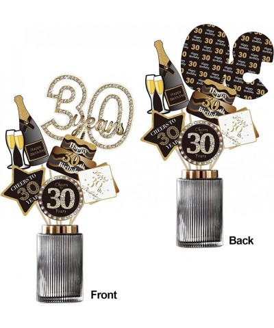 Black and Gold 30th Birthday Party Centerpiece Sticks 30th Birthday Table Toppers 30th Birthday Party Decorations Favors Supp...