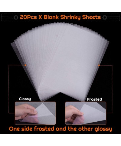 Shrinky Sheets Kit for Shrinky Dink 125Pcs Heat Shrink Plastic Sheet Kit Including 20 Pcs Shrinky Art Paper Hole Punch Pencil...