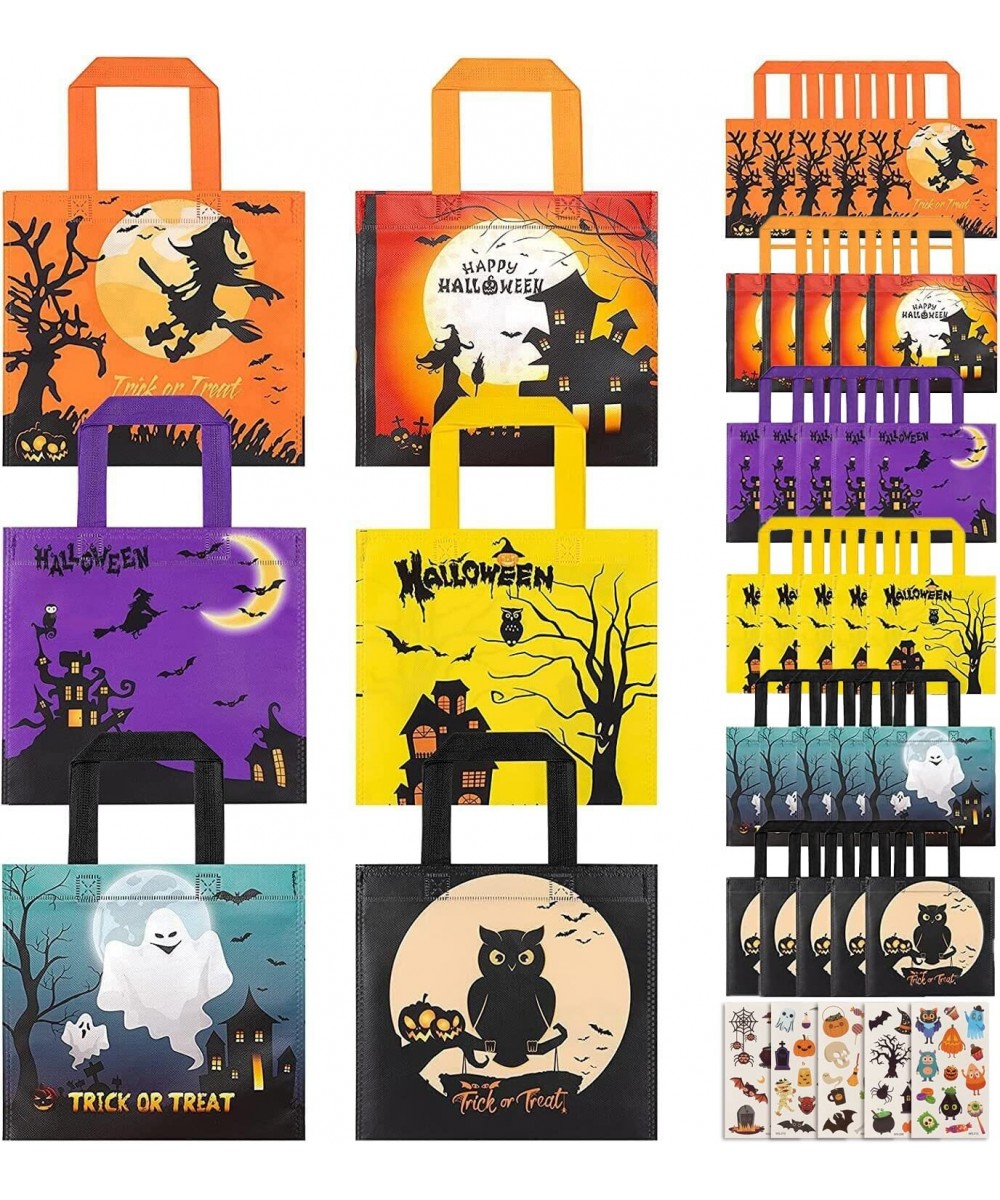 Halloween Treats Bags Party Favors - 30 pack Non-Woven Halloween Tote Gift Bags for Kids Trick or Treat Bags with 54 pcs Tatt...