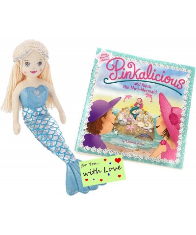 Girls Mermaid Doll Shelly with Pinkalicious and Aqua The Mini-Mermaid Book w/Stickers & Gift Tag for Girls who Love Mermaid A...