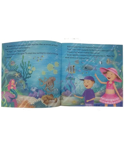 Girls Mermaid Doll Shelly with Pinkalicious and Aqua The Mini-Mermaid Book w/Stickers & Gift Tag for Girls who Love Mermaid A...