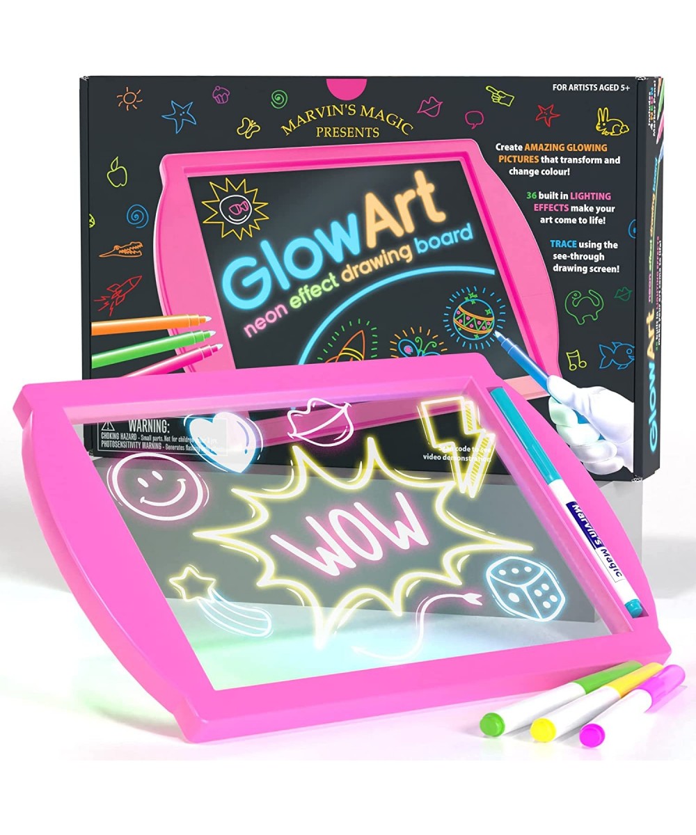 Glow Art Unique Craft Kit | Light Up Kids Art Set | Includes Neon Effect Drawing Board with A Built-in Stand and 4 Fluorescen...