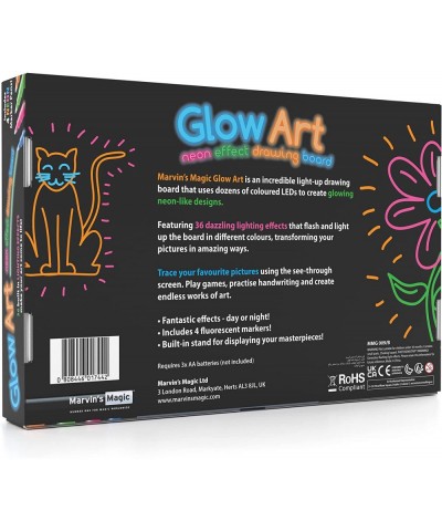 Glow Art Unique Craft Kit | Light Up Kids Art Set | Includes Neon Effect Drawing Board with A Built-in Stand and 4 Fluorescen...