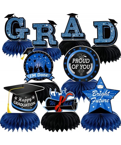 9 Pcs 2022 Graduation Party Table Decorations Class of 2022 Congrats Grad Table Honeycomb Centerpieces Blue Black Graduation ...