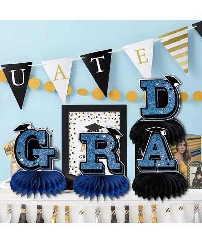 9 Pcs 2022 Graduation Party Table Decorations Class of 2022 Congrats Grad Table Honeycomb Centerpieces Blue Black Graduation ...