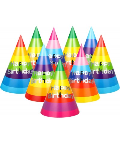 20 Pieces Rainbow Party Hats Birthday Party Cone Hats Rainbow Birthday Hats for Kids Adults $17.66 Kids' Party Hats