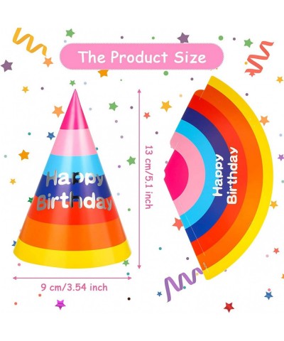 20 Pieces Rainbow Party Hats Birthday Party Cone Hats Rainbow Birthday Hats for Kids Adults $17.66 Kids' Party Hats