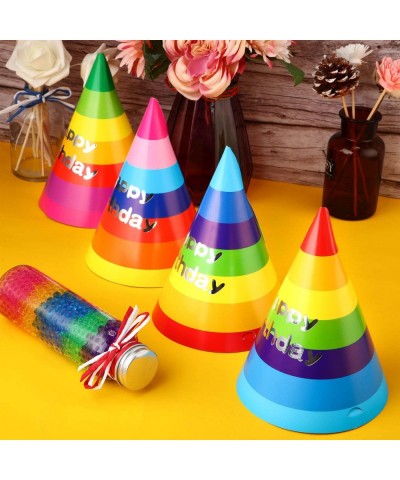 20 Pieces Rainbow Party Hats Birthday Party Cone Hats Rainbow Birthday Hats for Kids Adults $17.66 Kids' Party Hats