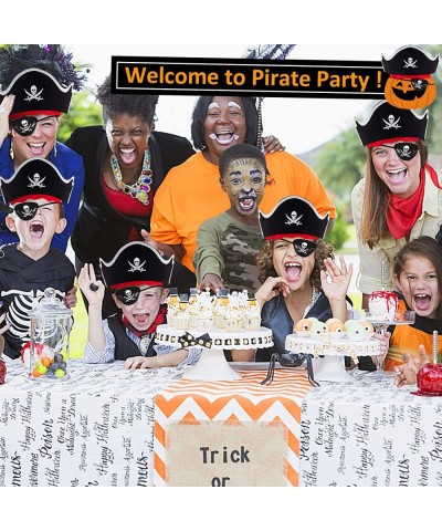 24 pcs Pirate Hats Set Include 12 Pcs Black Pirate Eye Patches and 12 Pcs Skull Print Caribbean Captain Costume Caps for Kids...