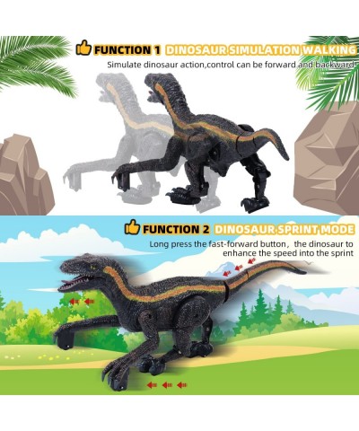 RC Raptor Dinosaur Toys Remote Control Velociraptor Simulation Walking Dinosaur with Lights & Roaring Sounds Robot Dinosaur f...