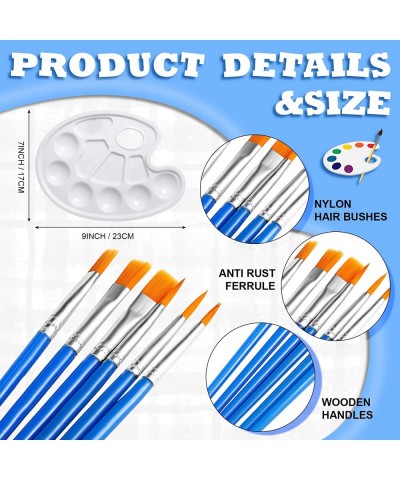 12 Packs Flat Paint Pallet Brush Set for Kids and 12 Pieces Children's Artists Fabric Aprons Paint Party Supplies Kids Paint ...