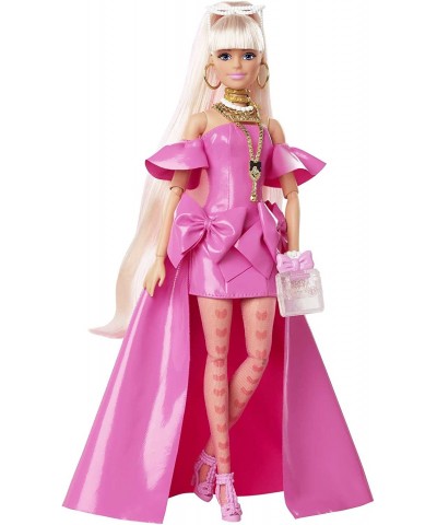 Extra Fancy Doll in Pink Glossy High-Low Gown with Pet Puppy Extra-Long Hair & Accessories Flexible Joints Toy for 3 Year Old...