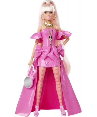 Extra Fancy Doll in Pink Glossy High-Low Gown with Pet Puppy Extra-Long Hair & Accessories Flexible Joints Toy for 3 Year Old...