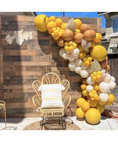 Balloon Garland Arch Kit Yellow Blush White Sand Brown Double Stuffed Latex Balloons For Baby Shower Wedding Birthday Fall Pa...