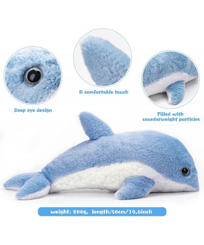 19.6" Weighted Stuffed Animal- Super Soft Cute Weighted Dolphin Stuffed Animal 1.7lbs Weight for Comfort and Stress Relief- D...