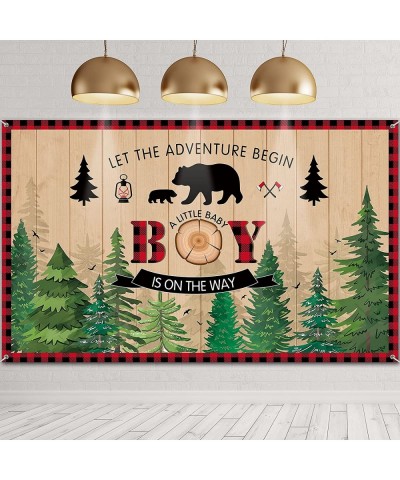 Lumberjack Baby Shower Party Decorations Backdrop for Boy Buffalo Plaid Party Supplies Adventure Themed Party Decorations $17...