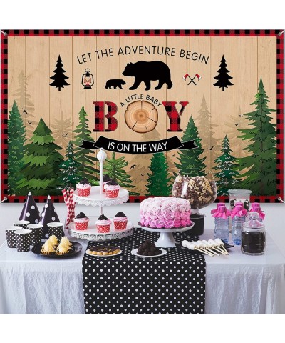 Lumberjack Baby Shower Party Decorations Backdrop for Boy Buffalo Plaid Party Supplies Adventure Themed Party Decorations $17...