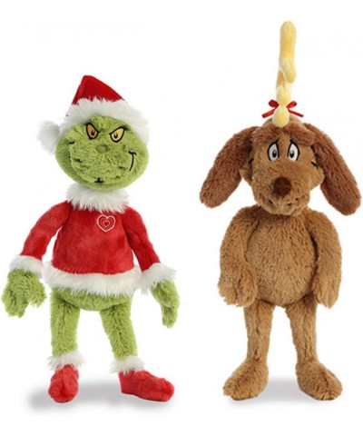 World Plush Bundle of 2 18" Grinch Santa & 18" Max with Antler Multicolor $64.44 Plush Figure Toys