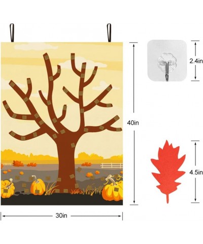 Fall Crafts for Kids - Felt Thankful Tree with 52 Detachable Leaves - Bulletin Board Decorations for Autumn Thanksgiving Acti...