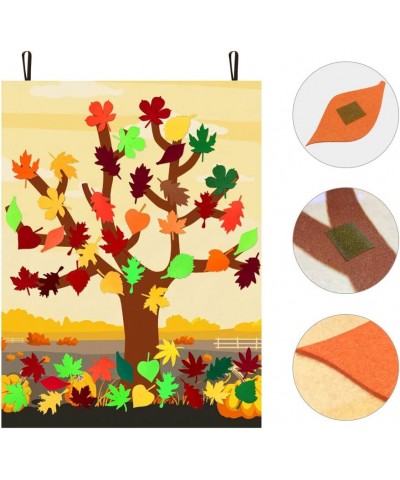 Fall Crafts for Kids - Felt Thankful Tree with 52 Detachable Leaves - Bulletin Board Decorations for Autumn Thanksgiving Acti...