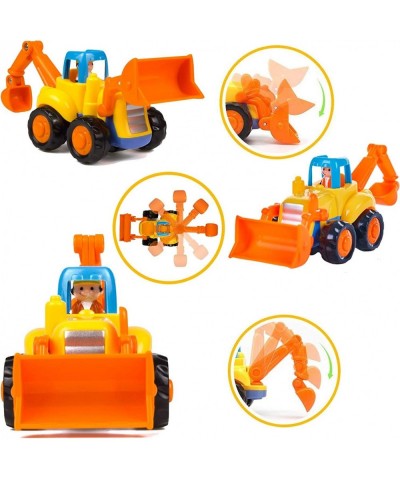 Push and Go Friction Powered Cars Construction Vehicles Toy Set Tractor Bulldozer Mixer Truck Dumper for 1 2 3 Year Old Baby ...