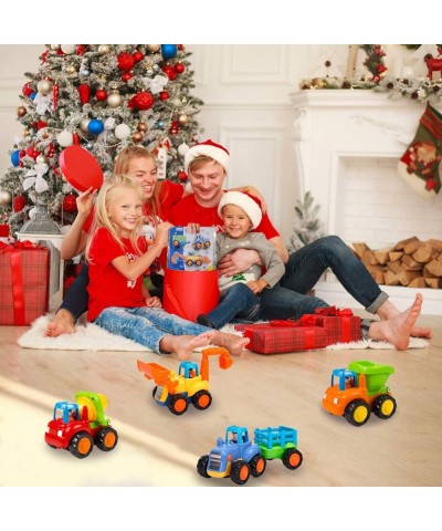 Push and Go Friction Powered Cars Construction Vehicles Toy Set Tractor Bulldozer Mixer Truck Dumper for 1 2 3 Year Old Baby ...