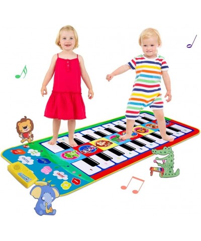 Piano Mat for Kids 44'' x 20'' Double Keyboard Floor Piano Mat with 20 Keys & 8 Instrument Sounds Musical Mat Early Education...