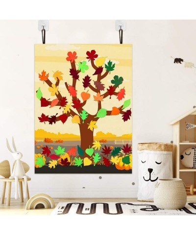 Fall Crafts for Kids - Felt Thankful Tree with 52 Detachable Leaves - Bulletin Board Decorations for Autumn Thanksgiving Acti...