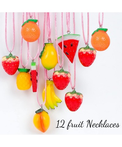 60 PCS Fruit Party Favors Birthday Supplies Set- Tutti Frutti Necklace Ring Keychain Pinwheel Wooden Spinning Tops Toys Gift ...