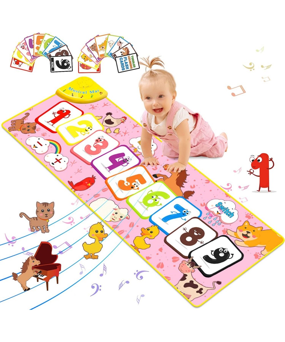 Toddler Toys Piano Mat Floor Musical Mat Anti-Slip Kids Dance Mat Toddler Girl Toys Musical Playmat with Flash Cards Fun Xmas...