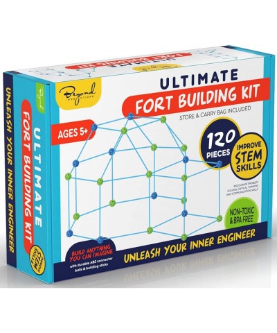 Fort Building Kit - 120 Piece Fort Building Kit for Kids - Build A Fort Indoor and Outdoor Playhouse Kit - STEM Toys for 5 Ye...