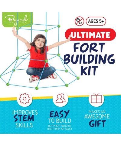 Fort Building Kit - 120 Piece Fort Building Kit for Kids - Build A Fort Indoor and Outdoor Playhouse Kit - STEM Toys for 5 Ye...