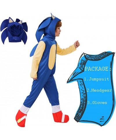 Halloween Kids Deluxe Hedgehog Costume Cosplay Cartoon Suit Onesie Outfit Pretend Play Dress Up Unisex $49.60 Kids' Costumes