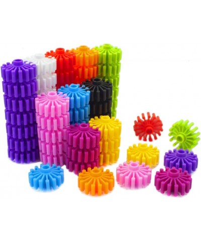 Gears Interlocking Learning Set Manipulatives Building Kit Toys with Tote 100 Pcs - Occupational Therapy - 10 Colors- Resourc...