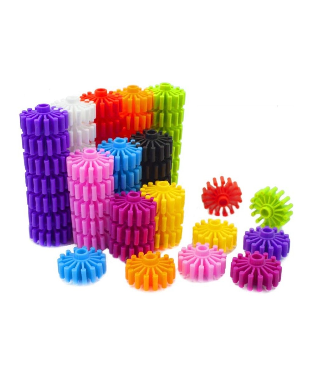 Gears Interlocking Learning Set Manipulatives Building Kit Toys with Tote 100 Pcs - Occupational Therapy - 10 Colors- Resourc...