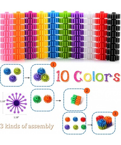 Gears Interlocking Learning Set Manipulatives Building Kit Toys with Tote 100 Pcs - Occupational Therapy - 10 Colors- Resourc...