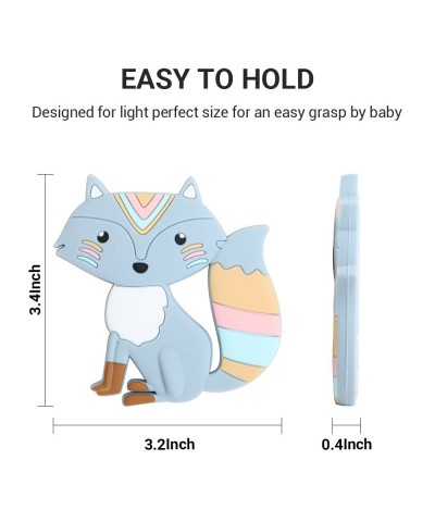 Baby Teething Toys-Cute Silicone Fox Teethers-Teether Toys for Babies 3-6 Months 6-12 Months- BPA Free Silicone-Easy to Hold-...