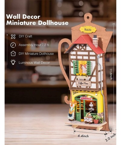 DIY Craft Kits for Kids Adults Miniature House Kit Hanging Wall Decor Room Making Kit Gifts for Girls Boys Teens (Coffee Hous...