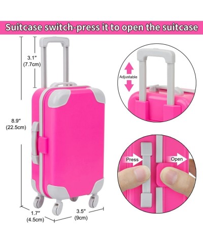 13PCS 18 Inch Girl Doll Clothes and Accessories Travel Luggage Play Set Including Toy Suitcase Camera Sunglasses Phone Comput...