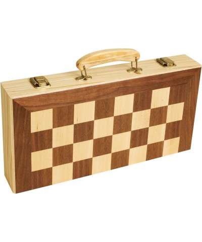 Games 16" Solid Wooden Chess Set Travel Folding Board with Brass Locks and Felted Interior Storage with Piece Holders $51.99 ...