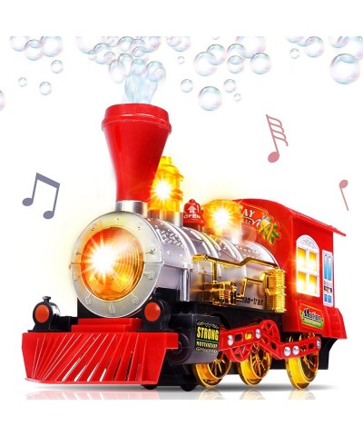 Bubble Blowing Toy Train with Lights and Sounds - Includes 5oz Bubble Solution and Plastic Funnel - Moving Bump and Go Steam ...