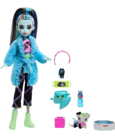 Doll and Sleepover Accessories Frankie Stein Doll with Pet Dog Watzie Creepover Party $44.45 Dolls