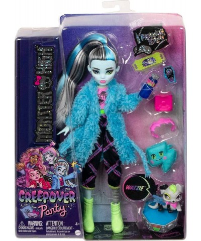 Doll and Sleepover Accessories Frankie Stein Doll with Pet Dog Watzie Creepover Party $44.45 Dolls