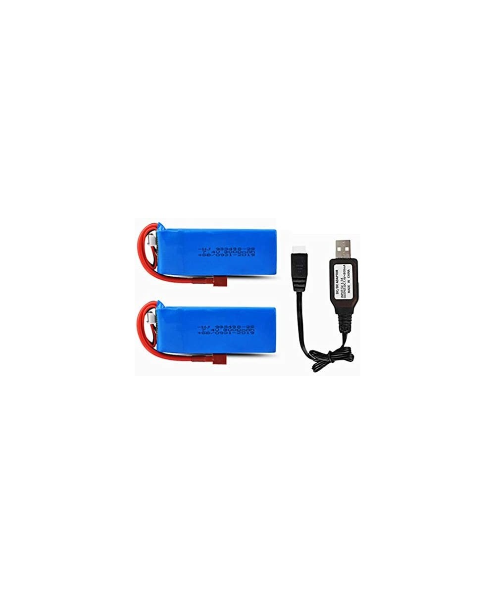 7.4V 3000mAh Lipo Battery T Plug for WLTOYS 144001 1/14 RC Car Upgrade Parts 2 Pack with USB Charger $67.92 Hobby Remote & Ap...