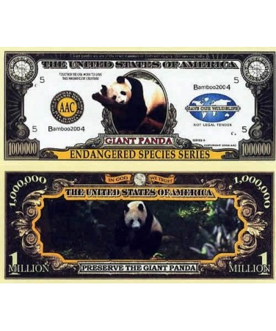 ENDANGERED GIANT PANDA MILLION DOLLAR BILL (5 bills) $15.20 Gags & Practical Joke Toys