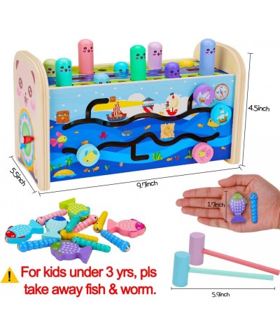 7 in 1 Hammering Pounding Toys Wooden Montessori Educational Fishing Game Xylophone Toy for 1 2 3 Year Old Baby Sensory Devel...