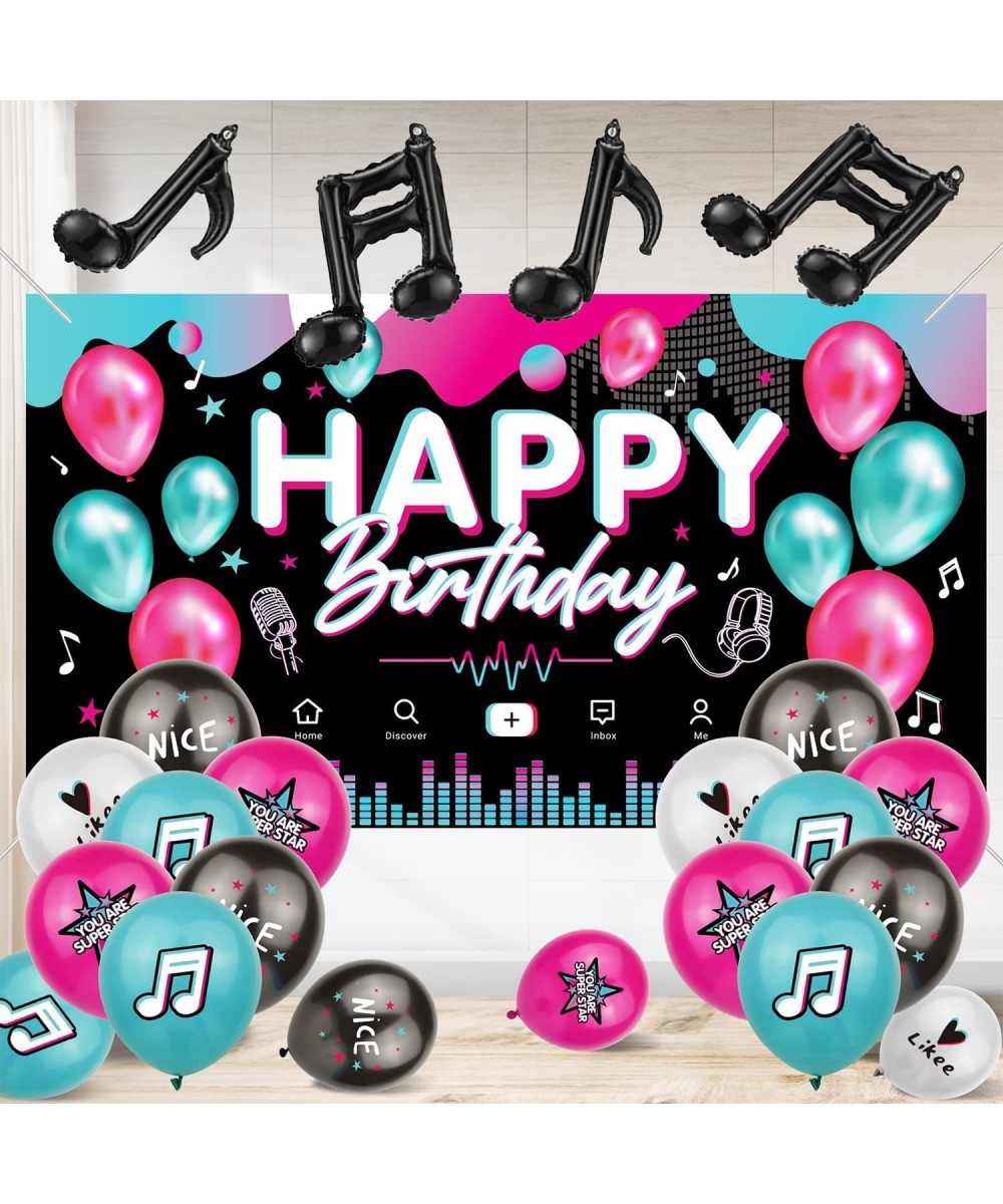 Musical Happy Birthday Party Decorations Compatible for Tik Theme Birthday Party Social Media Birthday Party Supplies Include...