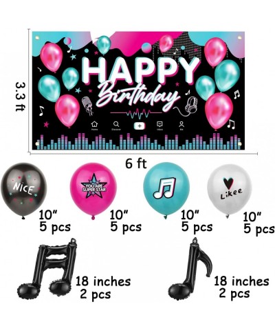 Musical Happy Birthday Party Decorations Compatible for Tik Theme Birthday Party Social Media Birthday Party Supplies Include...