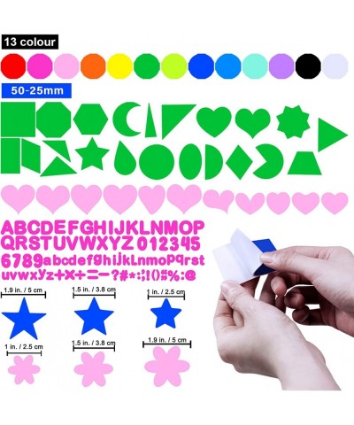 986 Pcs Bulk Sticky Foam Shape Stickers Self-Adhesive 13 Colors Geometry Alphabet Letters Numbers Punctuation Mark Star Foam ...