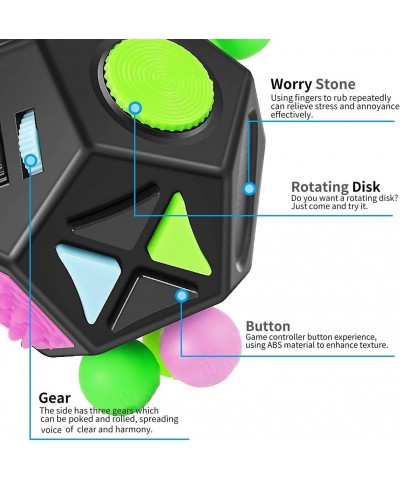 12 Sides Fidget Cube Toys Relieves Stress and Anxiety for Kids Teens and Adults with ADD OCD ADHD Autism (Black / B2) $21.24 ...